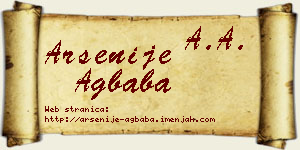 Arsenije Agbaba vizit kartica